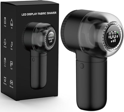 Fabric Shaver Electric Lint Remover Rechargeable Sweater Shaver Dual Protection Removable Bin Easy Remove Fuzz Lint Pills Bobbles (Black) FS001