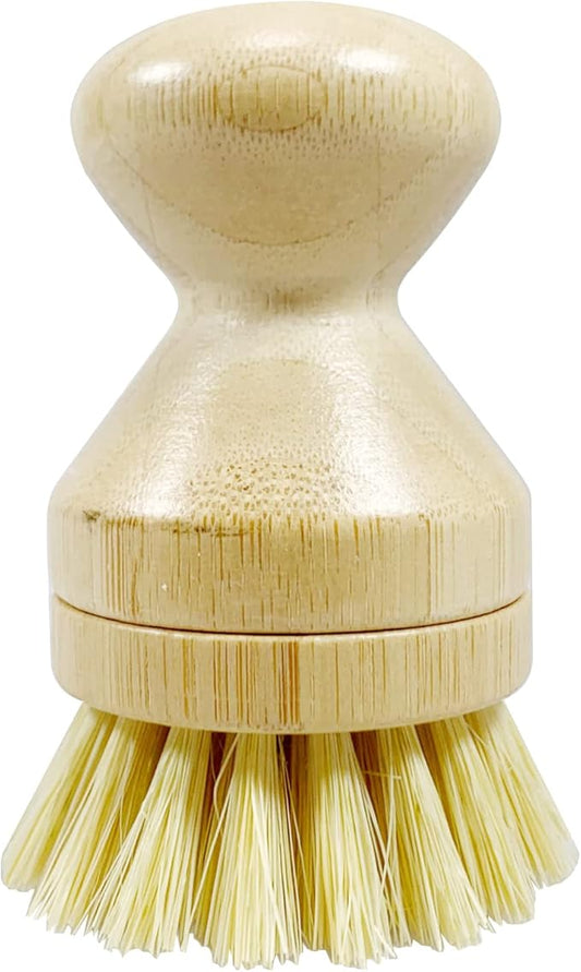 JuneLily Short Sisal Dish Brush Plant-Based for Kitchen Bathroom Cleaning Produce Washing Dishes (Short Dish Brush)