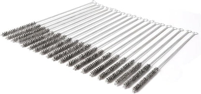 12 Inch Pipe Cleaning Brush Set with Stainless Steel Bristles, Steel Wire Tube Brush Kit for Auto Parts Polishing, Machining, Bottles, Tubes, Etc.（8mm-20pcs）