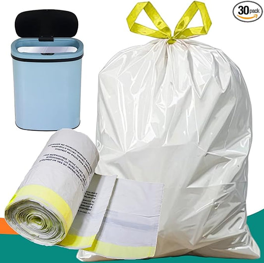 Large Trash Bags, Big Tall heavy duty 21 Gallon/ 50-90 Liter Drawstring Trash Bags, Easy-Dispense Leaf Roll, tear-free design, Extra-Strong Unscented 30 Count for Kitchen & Household & Commercial.