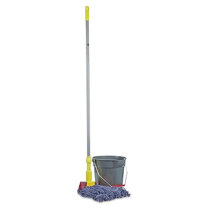 Amazon Basics Loop-End Synthetic Mop Head, 5-Inch Headband, Large, Machine Washable, Blue, 6-Pack