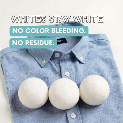 Wool Dryer Balls – 6 XL Organic New Zealand Wool Dryer Balls | Reduce Drying Time, Anti-Static & Wrinkle Reducing | Reusable Fabric Softener Alternative (White & Black Set)