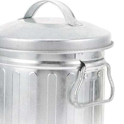 Zerodeko Ash Bucket with Lid Galvanized Iron Metal Fireplace Charcoal Bucket Ash Can Coal Bucket Small Trash Can Pen Storage Kitchen Compost Bin for Burning Stove B