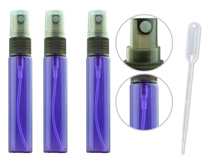 20 Pack Set 10ML Protable Refill Bulk Atomizer Spray Travel Perfume Bottle Hydrating Empty Bottle (Purple)