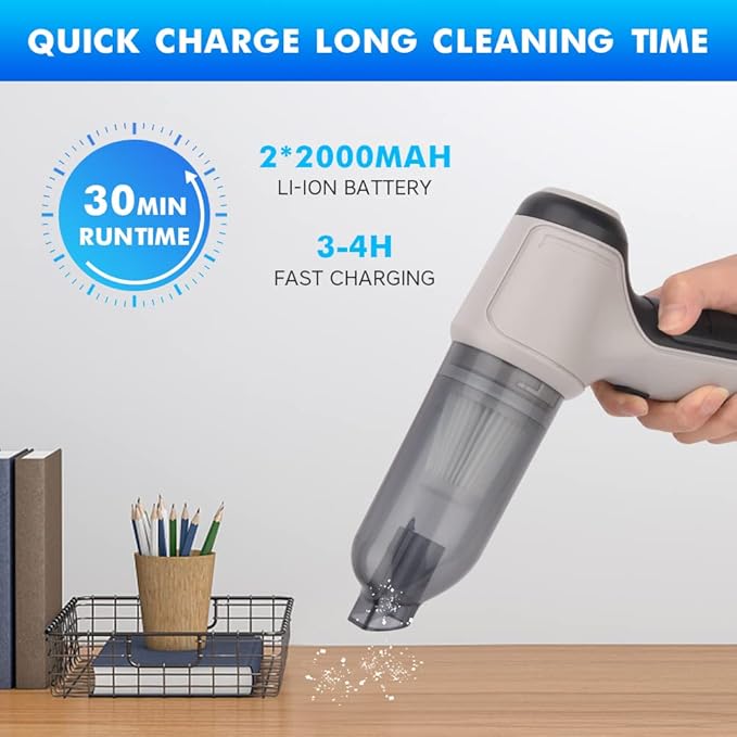 Handheld Vacuum Cleaner, 3-in-1 Cordless Car Vacuum Cleaner Rechargeable 120W/9000PA High Power, Portable Wet Dry Mini Vacuum for Car Home Pet Hair