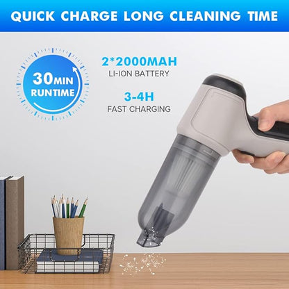 Handheld Vacuum Cleaner, 3-in-1 Cordless Car Vacuum Cleaner Rechargeable 120W/9000PA High Power, Portable Wet Dry Mini Vacuum for Car Home Pet Hair