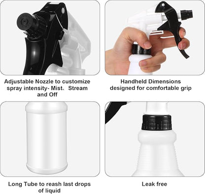 Eccliy 12 Pcs 16 Oz Plastic Spray Bottle, Adjustable Empty Reusable Sprayer for Cleaning, Planting, Water, Bathroom and Kitchen, BBQ, Commercial and Residential (Original,Red,Black)