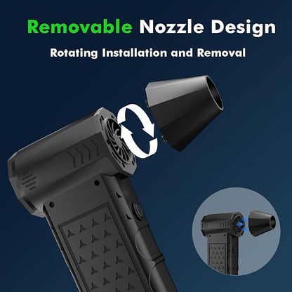 Compressed Air Duster,130000RPM Electric Air Duster with Detachable Nozzle, Star Shaped Portable Dust Blower,4 Gears High-Speed Mini Blower,Hand Held Jet Fan for PC,Keyboard,Car,Snow,Barbecue