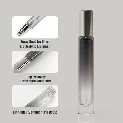 5Pcs 10ml Glass Perfume Atomizer Travel Bottle Refillable, Mini Cologne Sparyer For Travel and Sample Container,with Dispenser Tools (Orange)