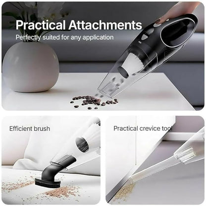 Deedlite Ultra-Powerful Cordless Handheld Vacuum/with LED Light and Fast-Charging Function/Portable Vacuum for Wet & Dry/Lightweight and Quiet