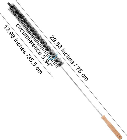 Dryer Vent Cleaning Brush, Lint Remover Cleaner Tool, Long Flexible with Wood Handle, Flexible Dryer Brush, Quickly Lint Remover (Black, 29.53 inches)