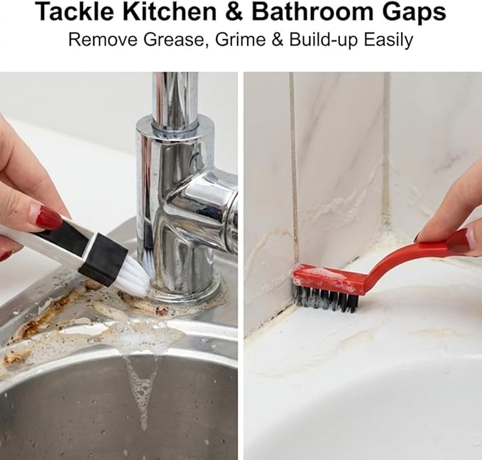 Window Track Cleaner Tool Set, 13 Pcs Groove Gap cleaning brush, Multi-Purpose window sill cleaner tool for Sliding Door, Tile Lines, Shutter, Car Vents and Air Conditioner
