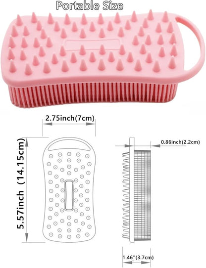 2Pack Dual Sided Silicone Body Scrubber for Exfoliating, Shower&Scalp Massage, 2 in 1 Bath&Shampoo Brush,Soft Body Exfoliator Silicone Loofah Shower Scrubber Brush for All Kinds of Skin