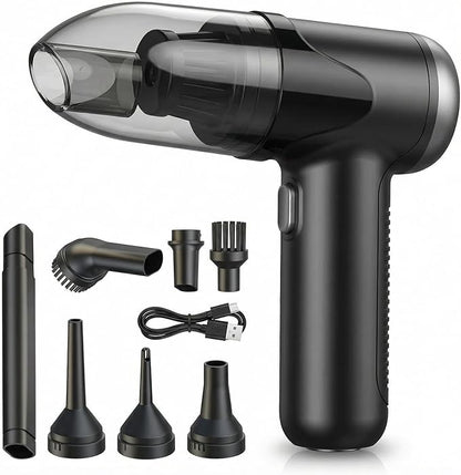 Handheld Car Vacuum Small Portable Cordless High Power, 3 in 1 Dust Buster/Air Blower/Inflator Mini Vacuum Cleaner, HEPA Filter Type-C Charge, 7 Tools for Pet Hair/Keyboard/Snow Debris/Sofa/Car