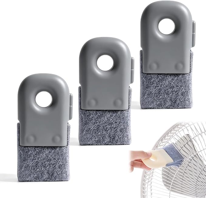 Magic Window Track Cleaner, Window Track Cleaner, Multi-Purpose Groove Gap Cleaning Brush, Ergonomic Clean Tool for Window Sill, Car Vent and Home Narrow Corner Cleaning (3pcs Gray)