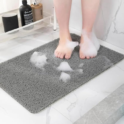 Hargiis Non-Slip Bathtub Mat, 2 Pack Anti Slip Shower Mat, Fast Drying Bathtub Mats, Foot Scrubber Mat, Anti Slip Mat for Tub, Floor, Bathroom, Kitchen, Home, Hotel (Grey 24"×16"+24"×16")