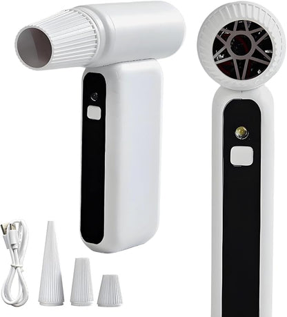 TUMMASTER Super Power Air Duster 110000RPM Electric Air Duster, 3-Gear Adjustable Mini Blower with Fast Charging, Dust Blower for Computer, Keyboard, House, Outdoor and Car FS-01-WHite