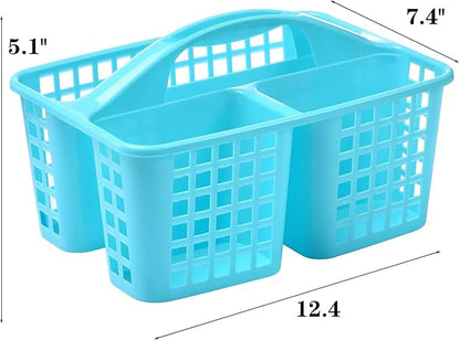 Portable Shower Caddy Basket,Convenient Cleaning Supplies Organizer with Compartments and Handle,Ideal for Bathroom, Bedroom, Kitchen, College Dorm,Garden,etc.Blue-2 Pcs