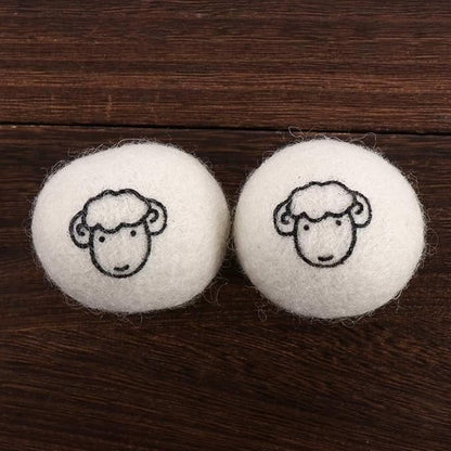 2Pcs Wool Dryer Balls, Natural Fabric Softener Alternative, Reusable Laundry Balls for Static and Wrinkle Reduction