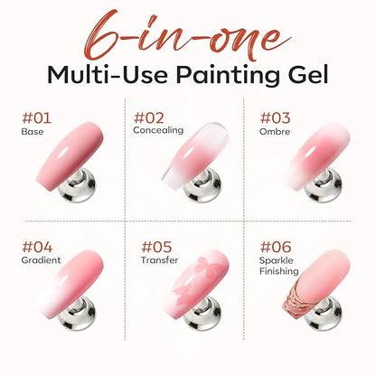 modelones Pat Paint Gel Nail Polish, 2 Colors Soak Off UV Patting Gel Polish Pigmented Colors for Ombre & Gradient & Blush Blooming & French Tip Nail Art, Radiant Red