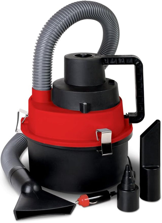 Ideas In Life 12 Volt Wet/Dry Auto Canister Vacuum Perfect for Car, Auto, Truck, Van, or Vehicle. Low Powered 12 Volt Cigarette Lighter Socket. Portable 12V Light Duty Vac