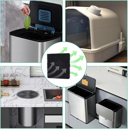 OLYCRAFT 32 Pack Trash Can Filter Odor Absorber Activated Carbon Filters 3.2 Inch Trash Odor Eliminator for Indoor Kitchen Bins Compost Bucket Recycling Bin Durable Polyester Air Freshener