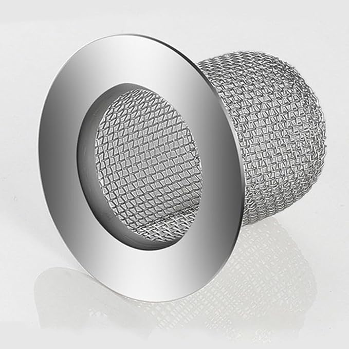 Shower Drain Hair Catcher, Shower Drain Basket, Easy to Clean Stainless Steel Mesh Hair Trap, Reusable Anti-Clog Drain Strainer Filter for Bathroom Sink, Shower & Tub, Fits 2-Inch Inner Diameter Holes