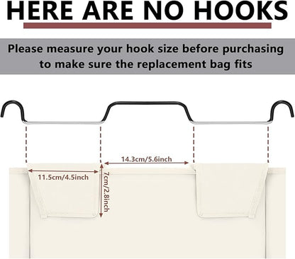 Bonuci 3 Pcs Laundry Sorter Replacement Bags Hamper Cart Removable Replacement Laundry Storage Organizer Bag Hamper Liner, No Hooks 14.76 x 8.66 x 21.65 Inch (Beige,Gray,Black)