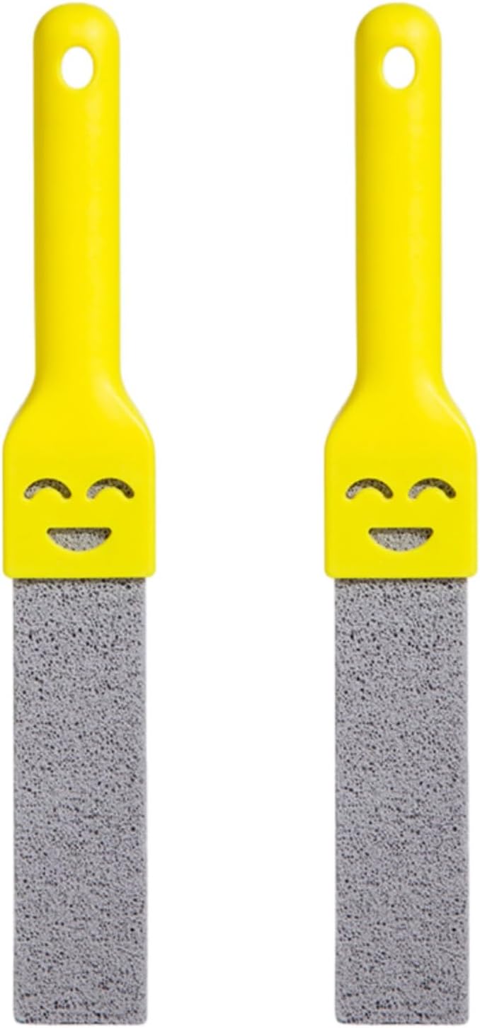 Pumice Cleaning Stick, Cleaning Brush for Cleaning Toilets, Scouring Stick for Bathroom and Kitchen Surfaces, Non-Scratch Cleaning Tool, 10.43"x1.38"x0.98" (Yellow 2)