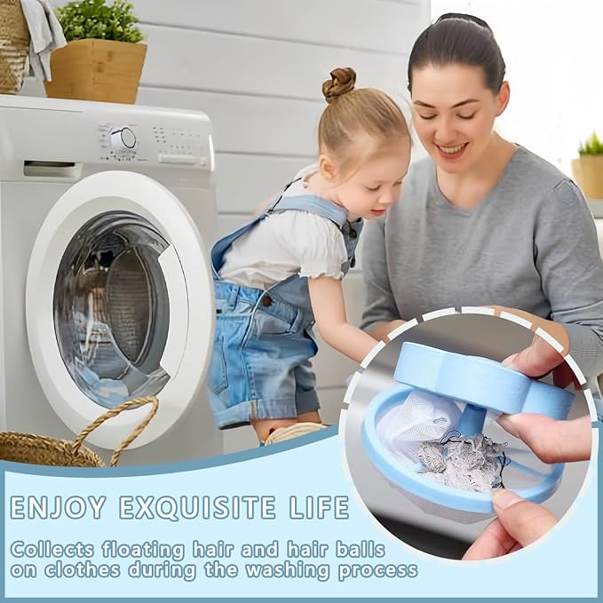 8 PCS Hair Filter Bag Floating Lint Catcher for Washing Machine Pet Hair Catcher Flowers Shape Lint Trap Cleaning Tool Reusable Washing Hair Filter Cleaning Mesh Bag Dog Cat Hair Remover for Laundry