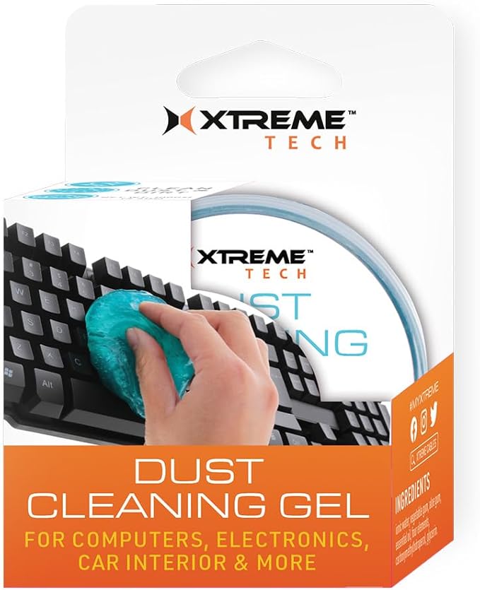 Xtreme Dust Cleaning Gel for Computers, Keyboards, Electronics, Car Interiors, and More, Designed to Easily Remove Dust and Dirt from Hard-to-Reach Places, Electronic Safe, 3.5 oz