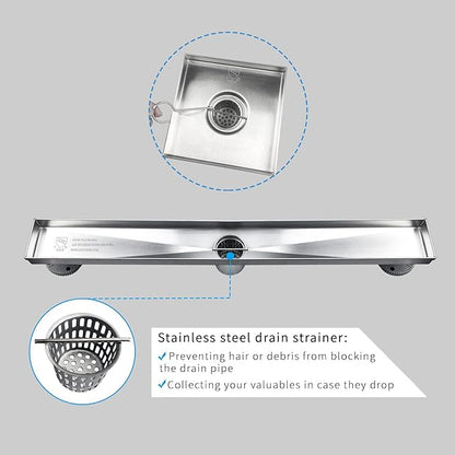 Neodrain 2-Pack Shower Drain Hair Catcher – Stainless Steel Hair & Debris Strainer with 2 Lifting Hooks, Hair Trap Filter Basket for Bathroom Drains, Reusable for Clog-Free Drains