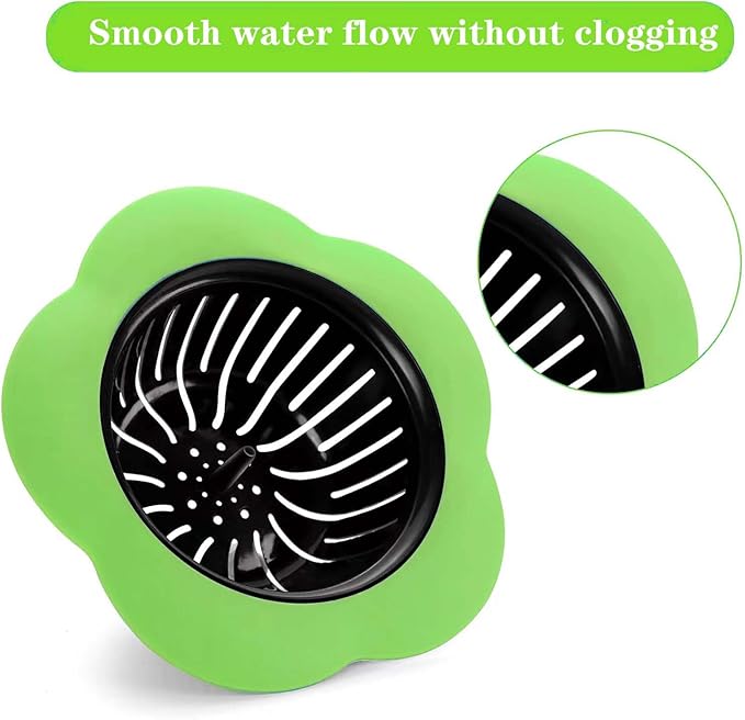 4 Pcs Kitchen Sink Strainer, Upgraded Silicone Sink Drain Strainer for Most Kitchen Sink Drain Basket 4.5" Diameter