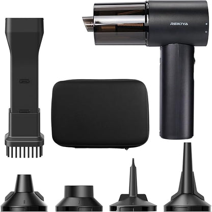 REIKIYA Compressed Air Duster,Speed of 118000RPM Electric Air Duster Air Blower Vacuum Cleaner, Mini Hand Held for Keyboard Car Home