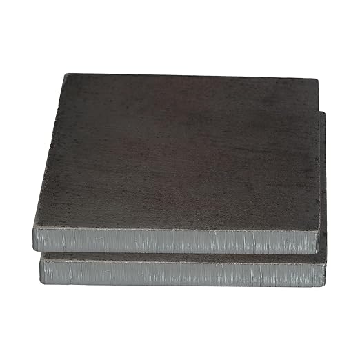 Weldable 5/16 Inch Hot Rolled Mild Steel Plate Mill Finish (4 x 4 Inch, Pack of 2) - Made in USA