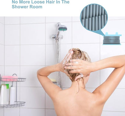 Hair Catcher, Reusable Shower Wall Hair Collector Hair Trap for Drain Protector, Silicone Hair Catcher for Bathroom Bathtub