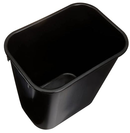 Amazon Basics Rectangular Plastic Office Wastebasket, 7 Gallon, Easy to Clean, Black, Pack of 2