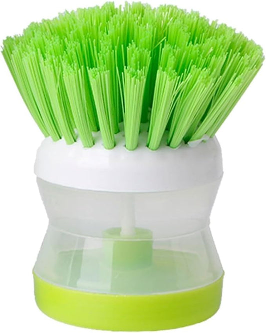 Kitchen Wash Tool Dish Plastic Brush with Washing Up Liquid Soap Dispenser Plastic