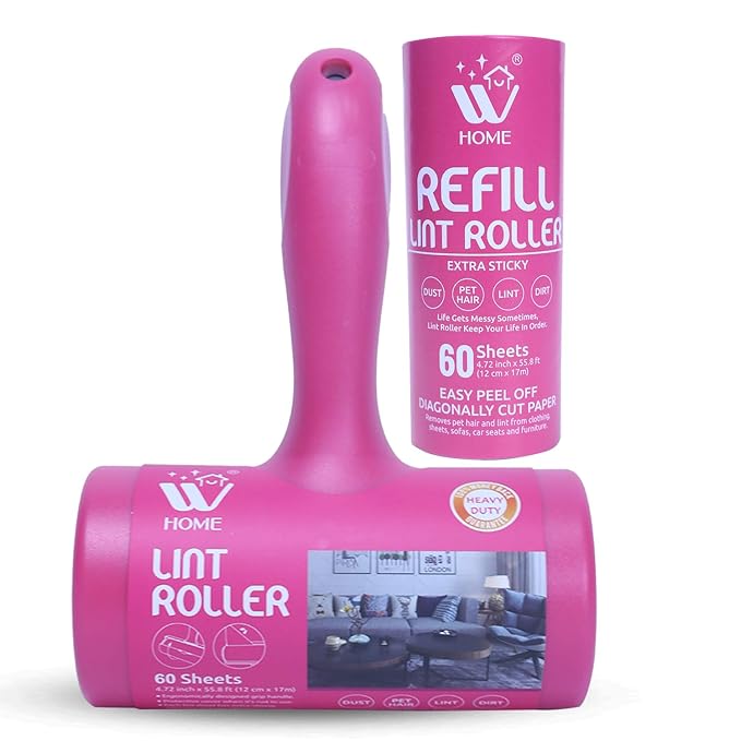WBM Care Home Lint Roller for Pet Hairs, Extra Sticky Lint Remover, Lint Roller for Dog & Cat Hair Removal, Couch, Clothes, Furniture - 120 Total Sheets
