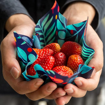 Zelten Beeswax Reusable Food Wraps - (3 Packs, 3 Sizes S,M,L) Plastic and Silicone Free, Eco-friendly Wrap, Wax Paper for Food,Tangerine