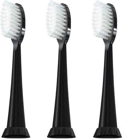 TAO Clean Umma Diamond Sonic Toothbrush Replacement Heads (3-Pack) – Replacement Heads for the TAO Clean Electric Toothbrush and Docking Station, Black