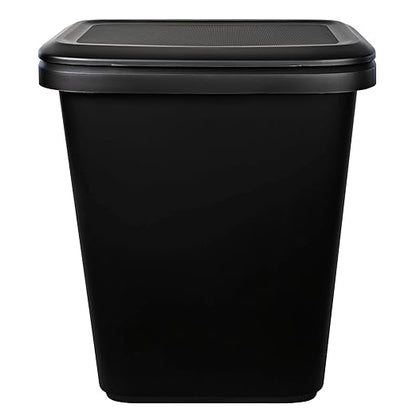 Oversized Dual-Compartment Trash Can - 20.4 Gal Plastic Kitchen/Garage Bin (Black)