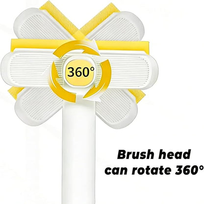 White Grout Brush, Crevice Cleaning Brush with 360° Swivel Head 3-in-1 Tool(1 Pack)