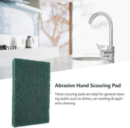 5pcs Industrial Abrasive Sponge Scourer Pads for Cleaning, Finishing & Surface Prep – Coarse Green Heavy-Duty Scrubbing Sponges for Metal, Wood, Painted Surfaces