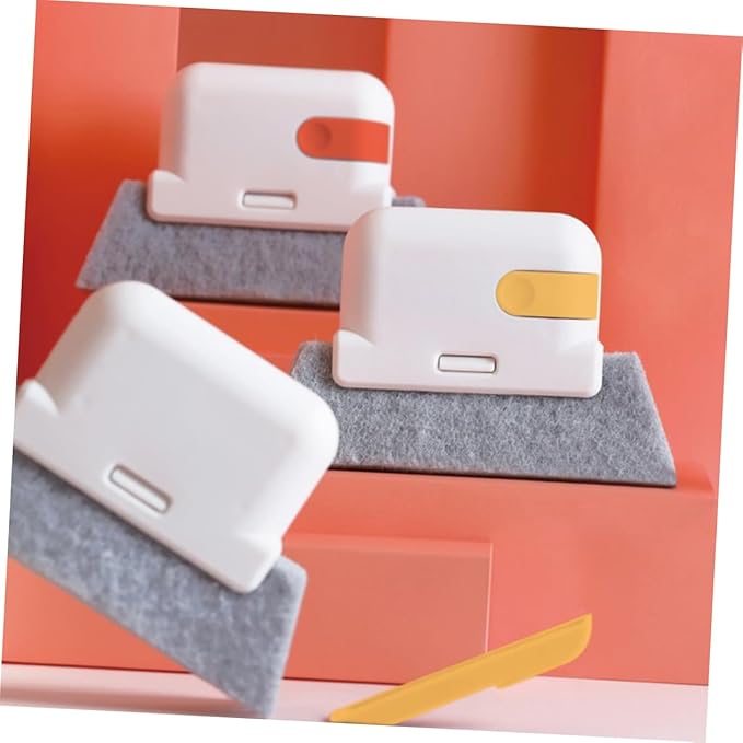 3pcs Window Track Cleaner Set Multifunctional Cleaning Brushes for Window Grooves Tile Lines Car Vents Detachable Design for Easy Use Tight Spaces Grey Ginger Orange Red