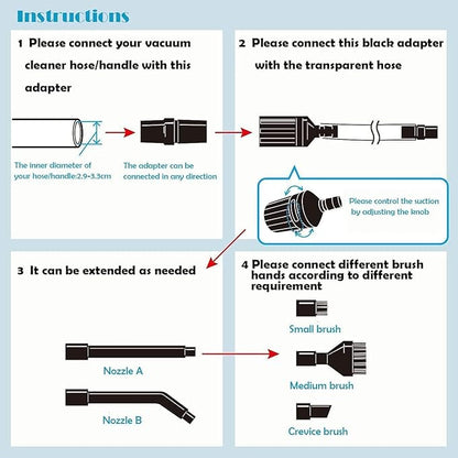 EZ SPARES Micro Vacuum Accessory Kit,Compatible with Dyson V11 V10 V8 V7 V6 Vacuum Cleaners,Keyboard Crevice Cleaning Tool Brush Kit