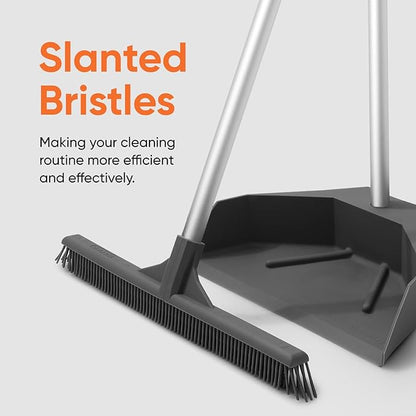 Superio 16” Pet Hair Remover Silicone Broom Head Only - Carpet Rake for Fur Removal - Rug Rake to Fluff Carpet – for Dust on Hardwood Floor & Tile – Rinse to Clean