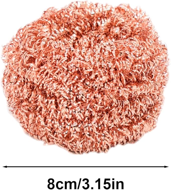 2 Pieces Copper Scrubber for Pots and Pans, Copper Wire Kitchen Scrubber, Woven Double Layers for Extra Strength, Kitchen Copper Ball Cleaning Brush