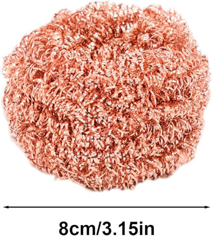 2 Pieces Copper Scrubber for Pots and Pans, Copper Wire Kitchen Scrubber, Woven Double Layers for Extra Strength, Kitchen Copper Ball Cleaning Brush