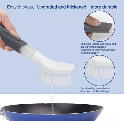CELOX Dish Soap Brush with Soap Dispenser for Dishes, Pans, Sink, Pots